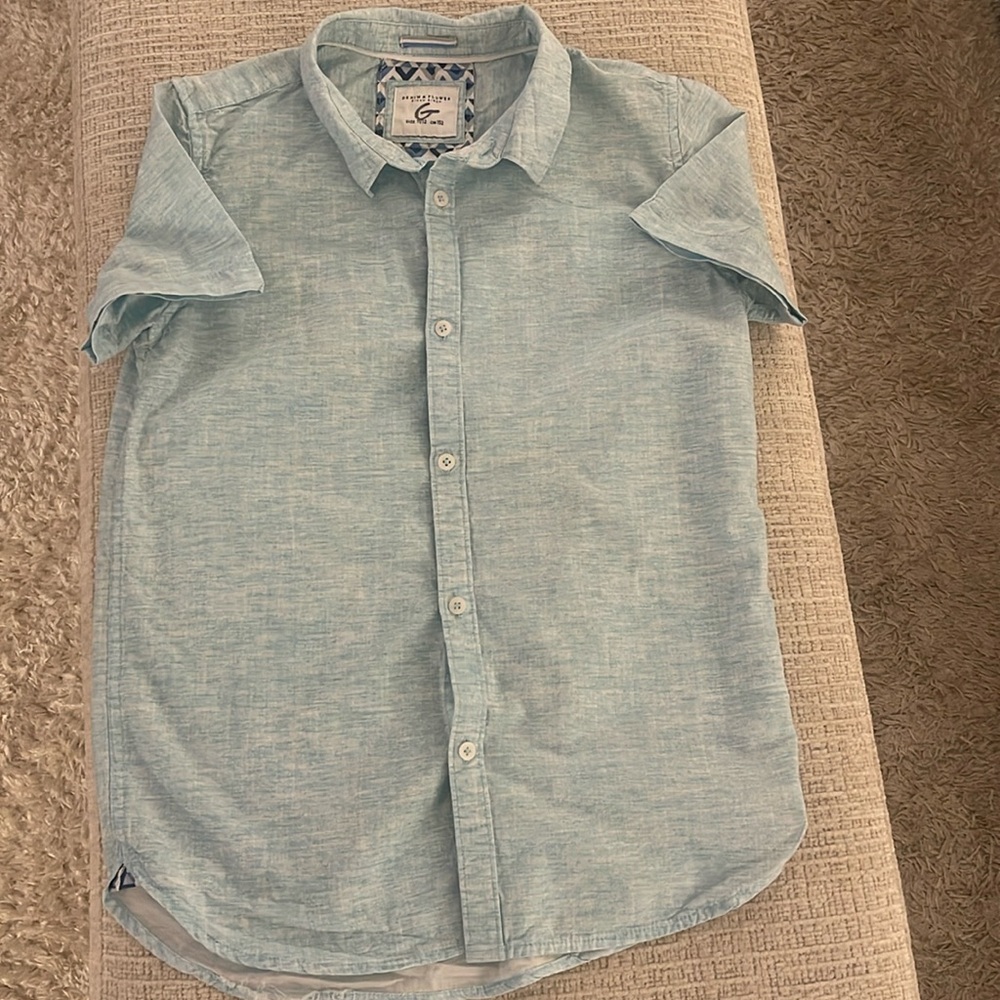 Denim & Flower Button Down Shirt Size 11/12